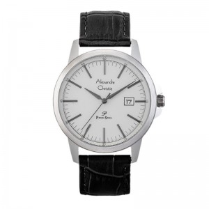 Alexandre Christie AC 1008 Silver White Leather Man MDLSSSL